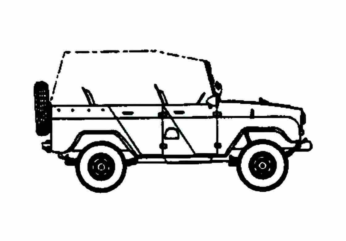 Blueprint UAZ 469 SUV 1972 A4 Photo Print