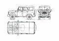 Blueprint UAZ Hunter SUV 2008 A4 Photo Print