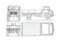 Blueprint Unimog 404 Truck 1955 A4 Photo Print