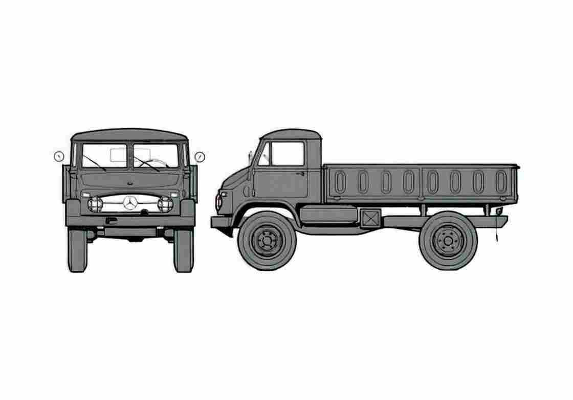 Blueprint Unimog 404S Truck 1955 A4 Photo Print