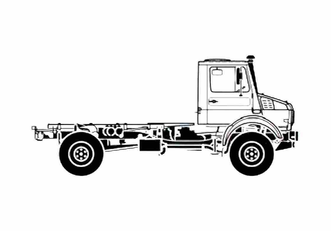 Blueprint Unimog U3000 LWB Truck 2008 A4 Photo Print