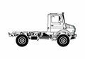 Blueprint Unimog U3000 SWB Truck 2008 A4 Photo Print