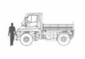 Blueprint Unimog U500 Truck 2005 A4 Photo Print
