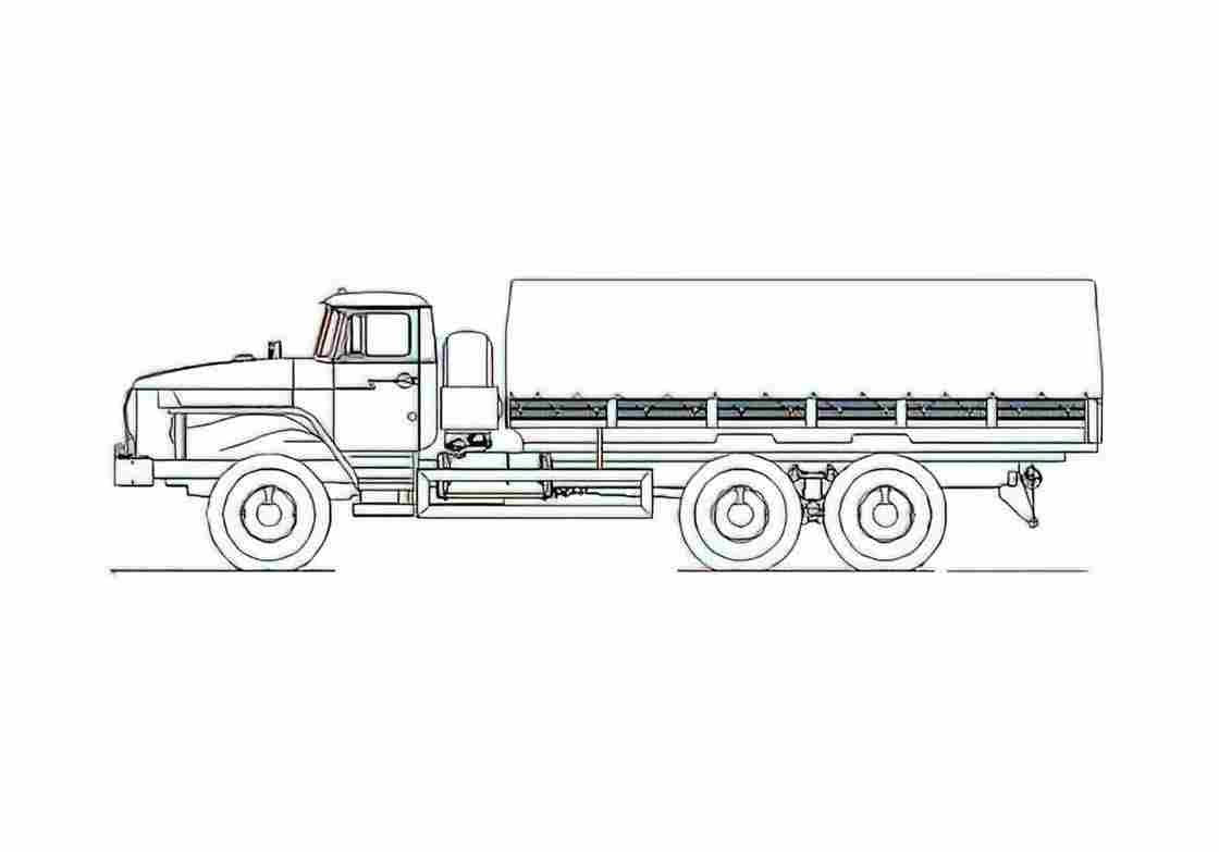 Blueprint Ural 4320 0911 40 Truck 2008 A4 Photo Print