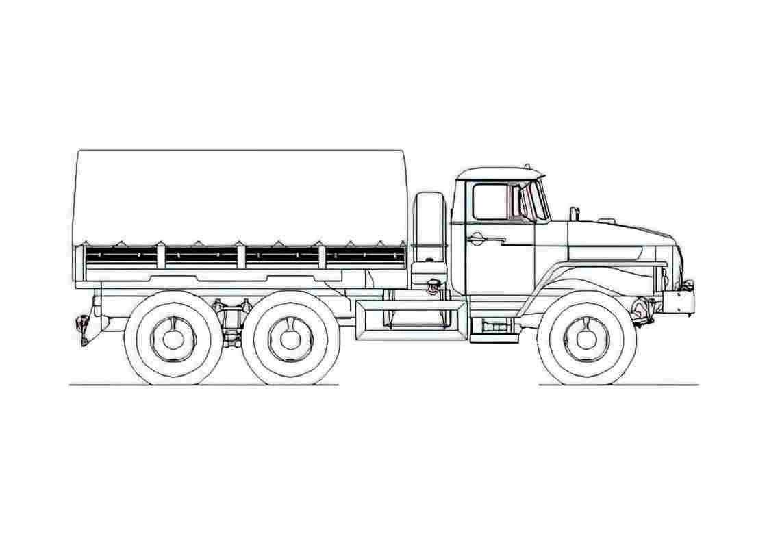 Blueprint Ural 4320 10 Truck 2008 A4 Photo Print