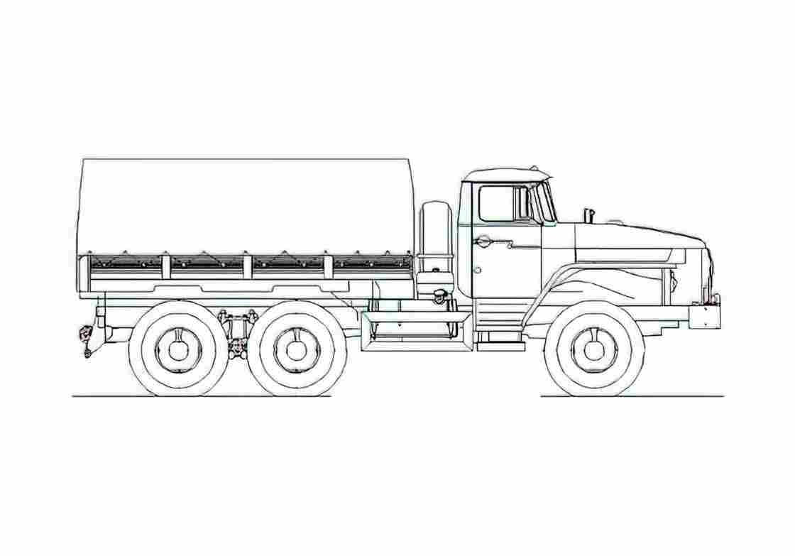 Blueprint Ural 4320 31 Truck 2008 A4 Photo Print
