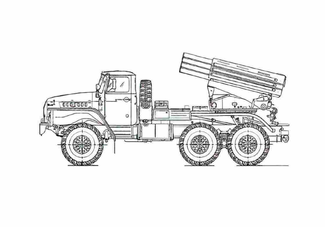 Blueprint Ural 4320 BM 21 1 Grad 01 A4 Photo Print
