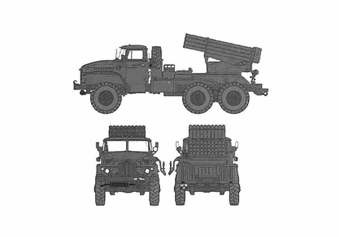 Blueprint Ural 4320 BM 21 Grad Truck 1977 A4 Photo Print