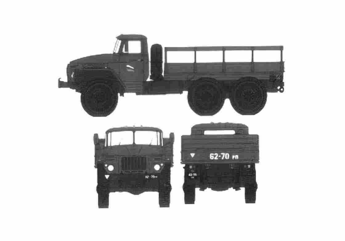 Blueprint Ural 4320 Truck 1977 A4 Photo Print