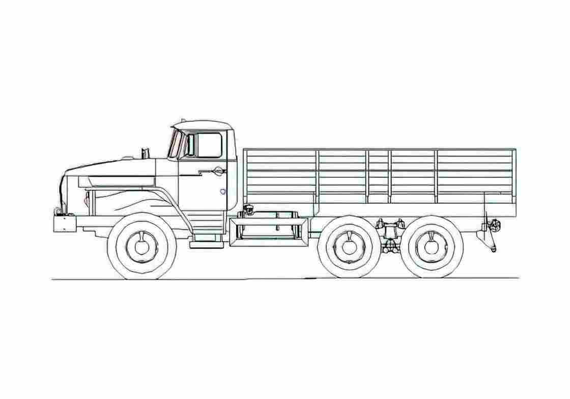 Blueprint Ural 43202 10 Truck 2008 A4 Photo Print