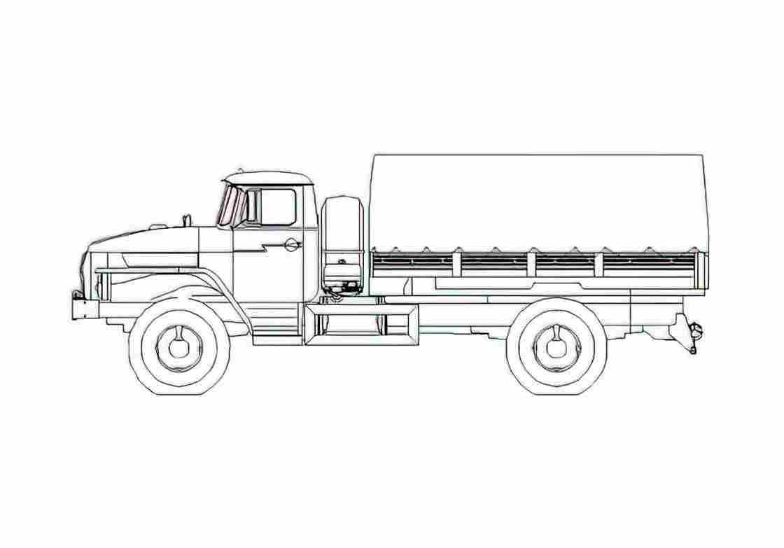 Blueprint Ural 43206 Truck 2008 A4 Photo Print