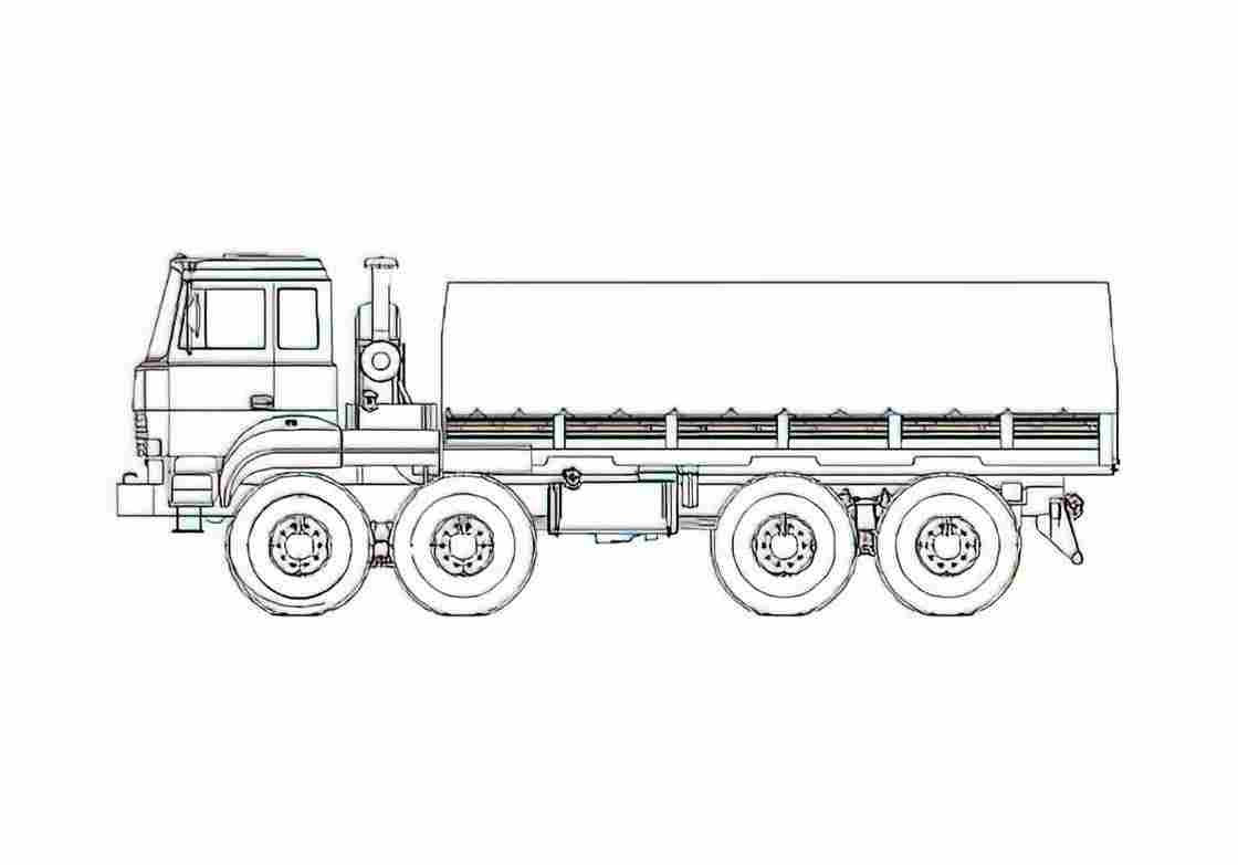 Blueprint Ural 532301 Truck 2008 A4 Photo Print