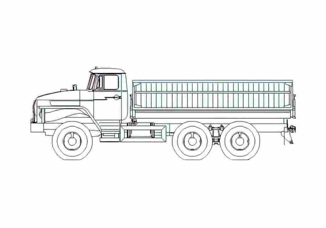 Blueprint Ural 5557 10 Truck 2008 A4 Photo Print