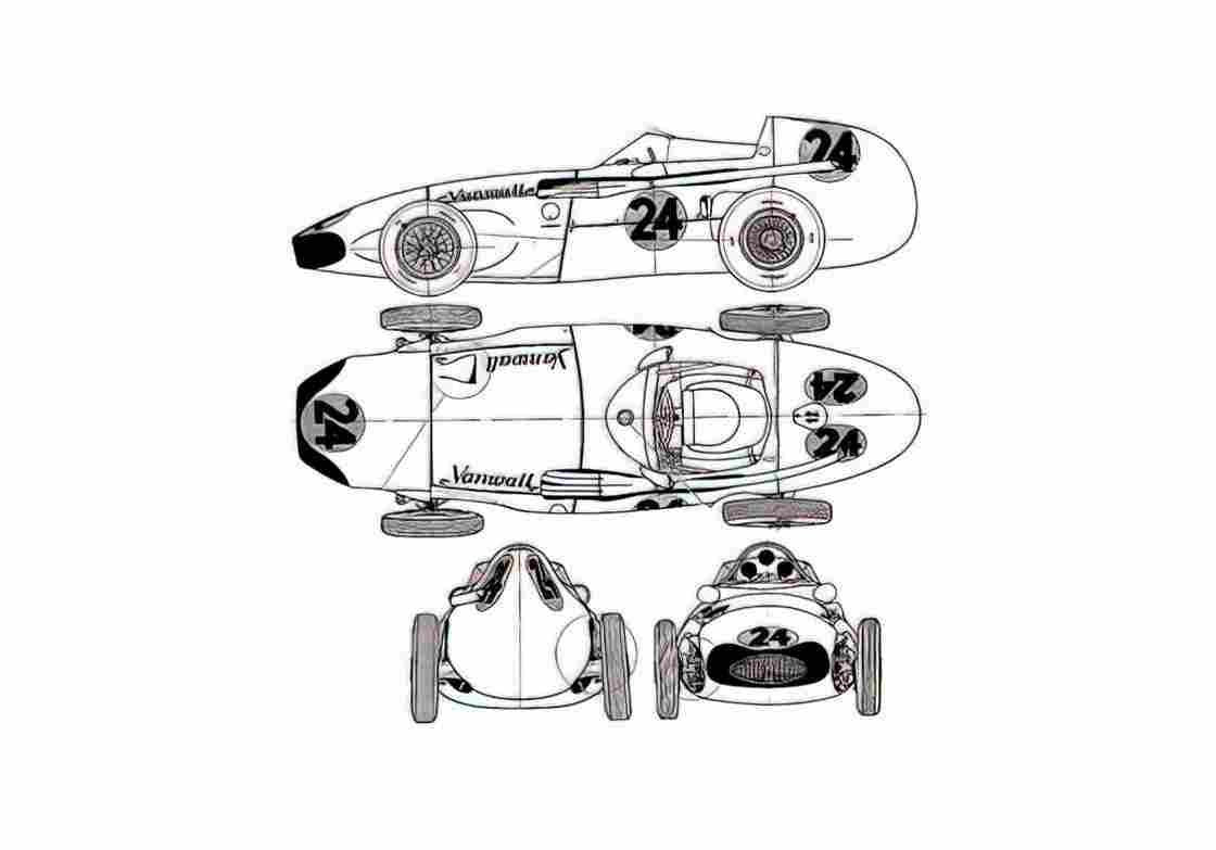 Blueprint Vanwall GP OW 1956 A4 Photo Print