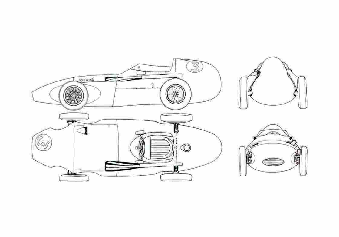 Blueprint Vanwall GP OW 1958 A4 Photo Print