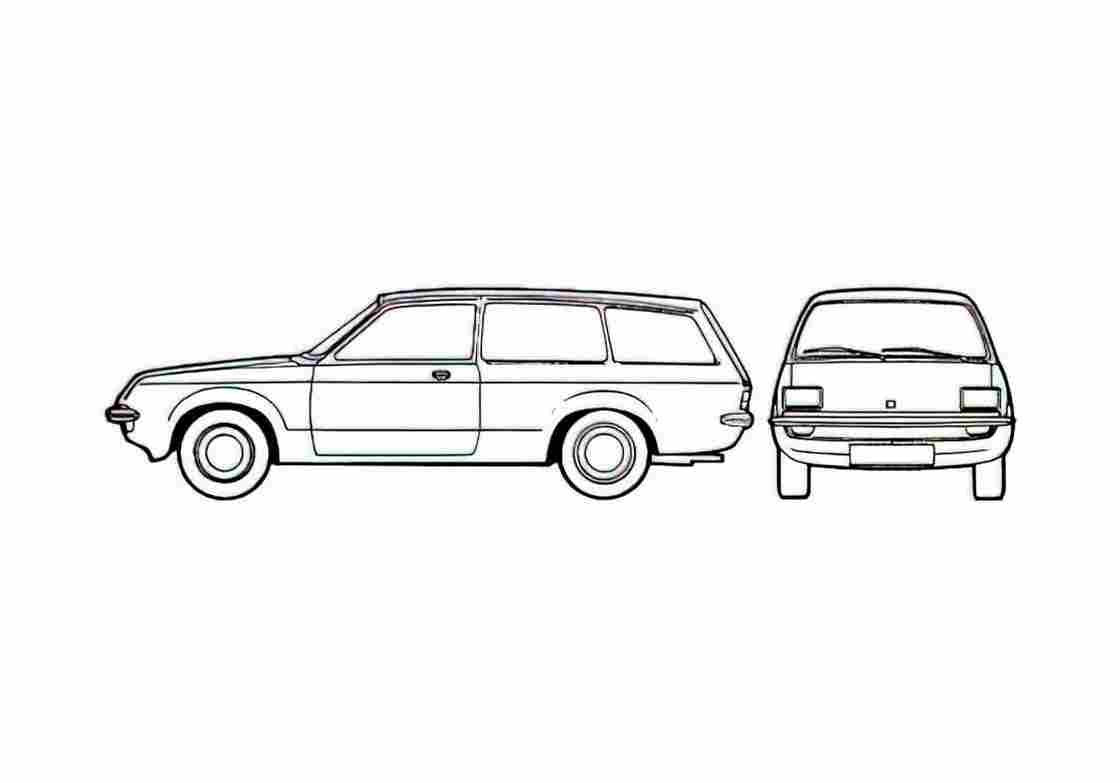 Blueprint Vauxhall Chevette Estate Wagon 1979 A4 Photo Print