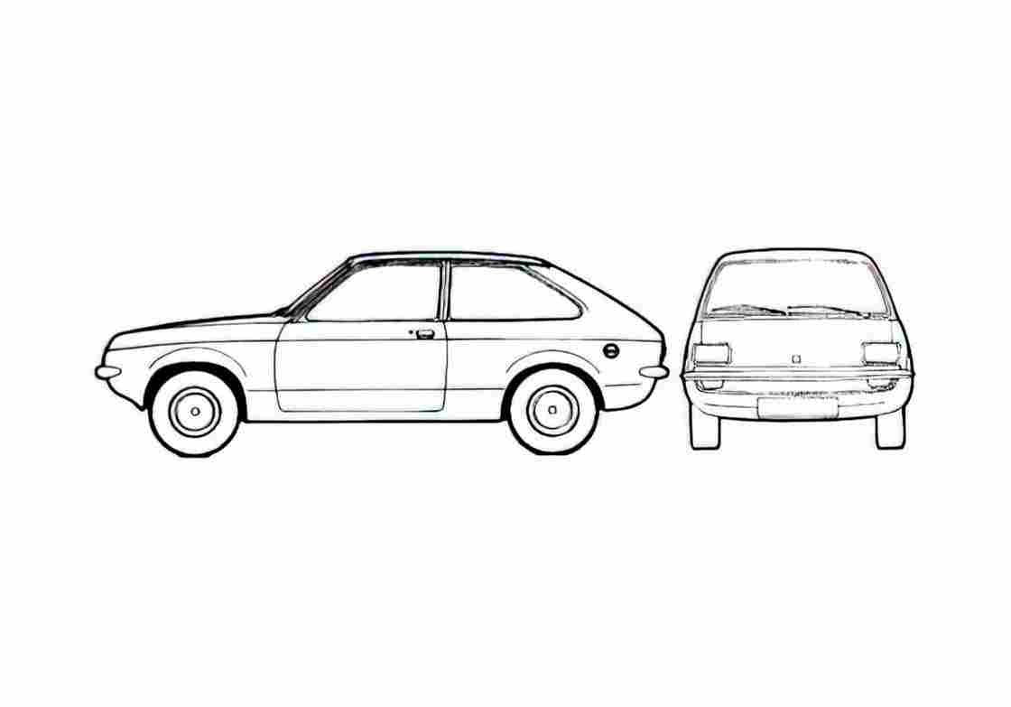Blueprint Vauxhall Chevette Hatchback 1979 A4 Photo Print