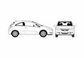 Blueprint Vauxhall Corsa 3 door Hatchback 2005 A4 Photo Print