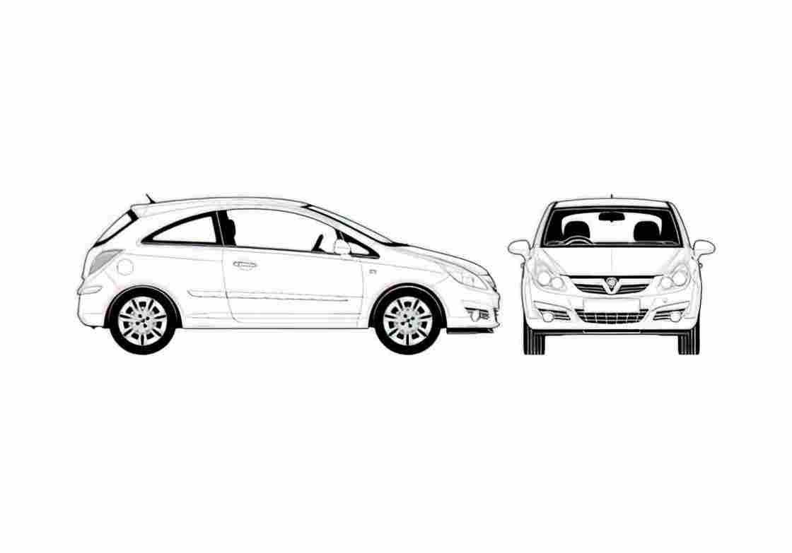 Blueprint Vauxhall Corsa 3 door Hatchback 2005 A4 Photo Print