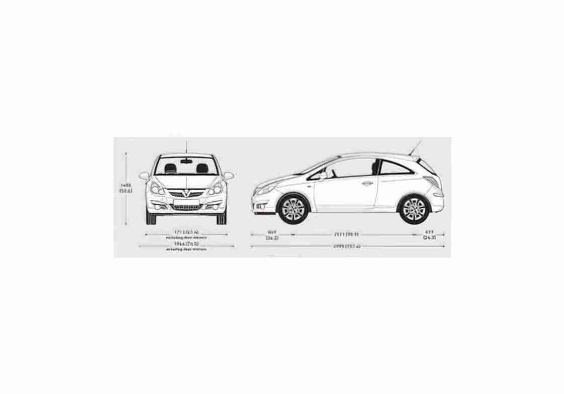 Blueprint Vauxhall Corsa 3 door Hatchback 2009 01 A4 Photo Print