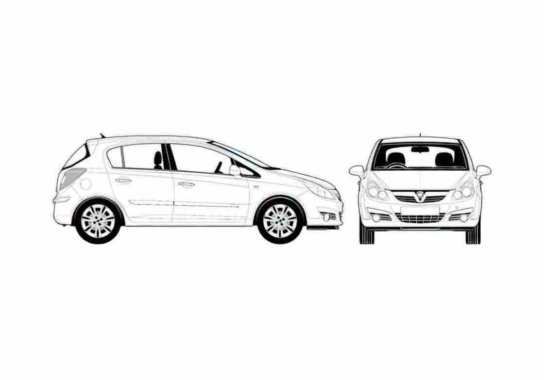 Blueprint Vauxhall Corsa 5 door Hatchback 2007 A4 Photo Print