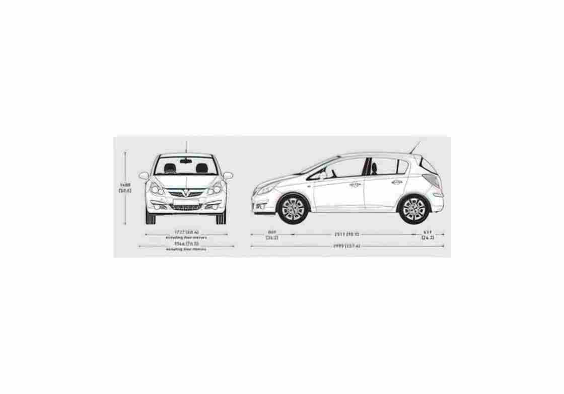 Blueprint Vauxhall Corsa 5 door Hatchback 2009 01 A4 Photo Print