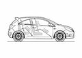 Blueprint Vauxhall Corsa VXR Hatchback 2007 A4 Photo Print