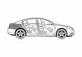 Blueprint Vauxhall Insignia 20 CDTi 160 Sedan 2008 A4 Photo Print