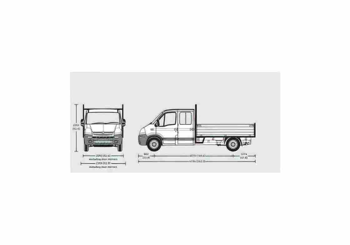 Blueprint Vauxhall Movano LWB Crew Cab Dropside Truck 2009 01 A4 Photo Print