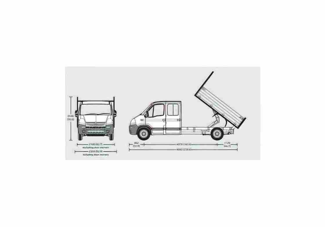 Blueprint Vauxhall Movano LWB Crew Cab Tipper Truck 2009 1) 01 A4 Photo Print