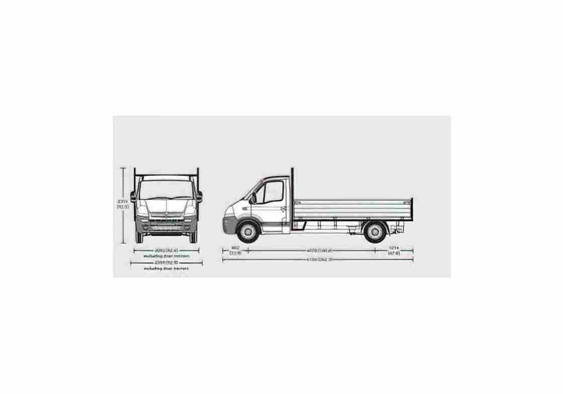 Blueprint Vauxhall Movano LWB Dropside Truck 2009 01 A4 Photo Print