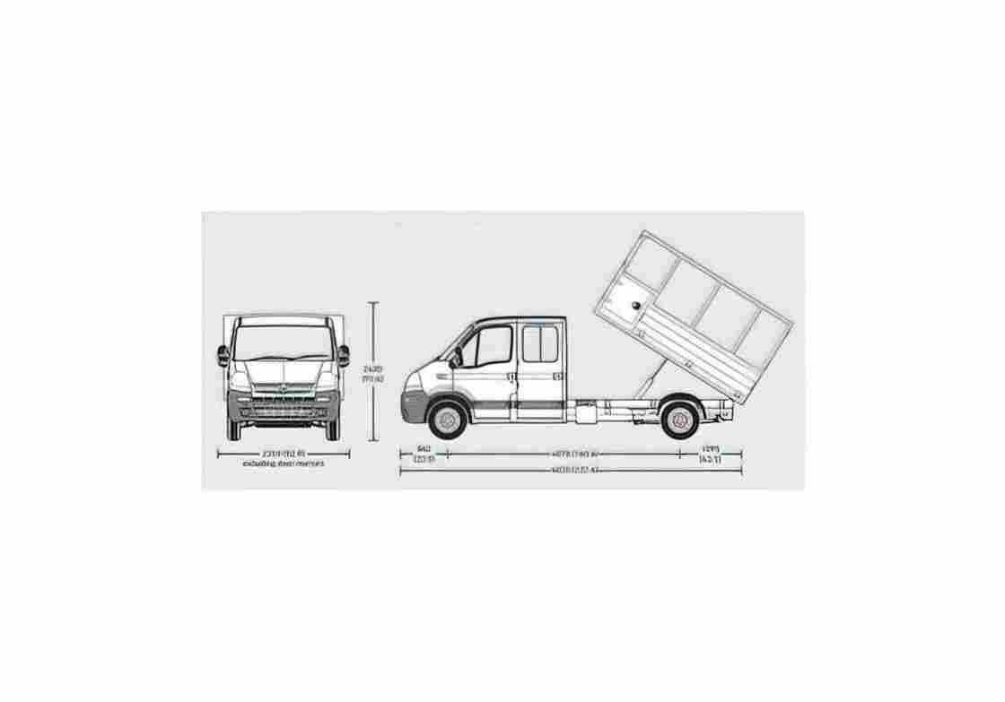 Blueprint Vauxhall Movano LWB Tipper Crew Cab Cage Truck 2009 01 A4 Photo Print