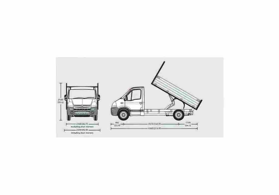Blueprint Vauxhall Movano MWB Tipper Truck 2009 01 A4 Photo Print