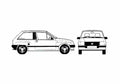 Blueprint Vauxhall Nova GL Hatchback 1989 A4 Photo Print