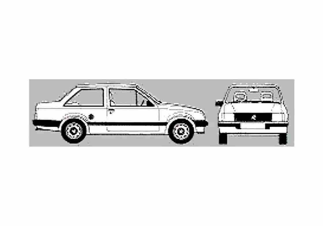 Blueprint Vauxhall Nova GL Sedan 1983 A4 Photo Print