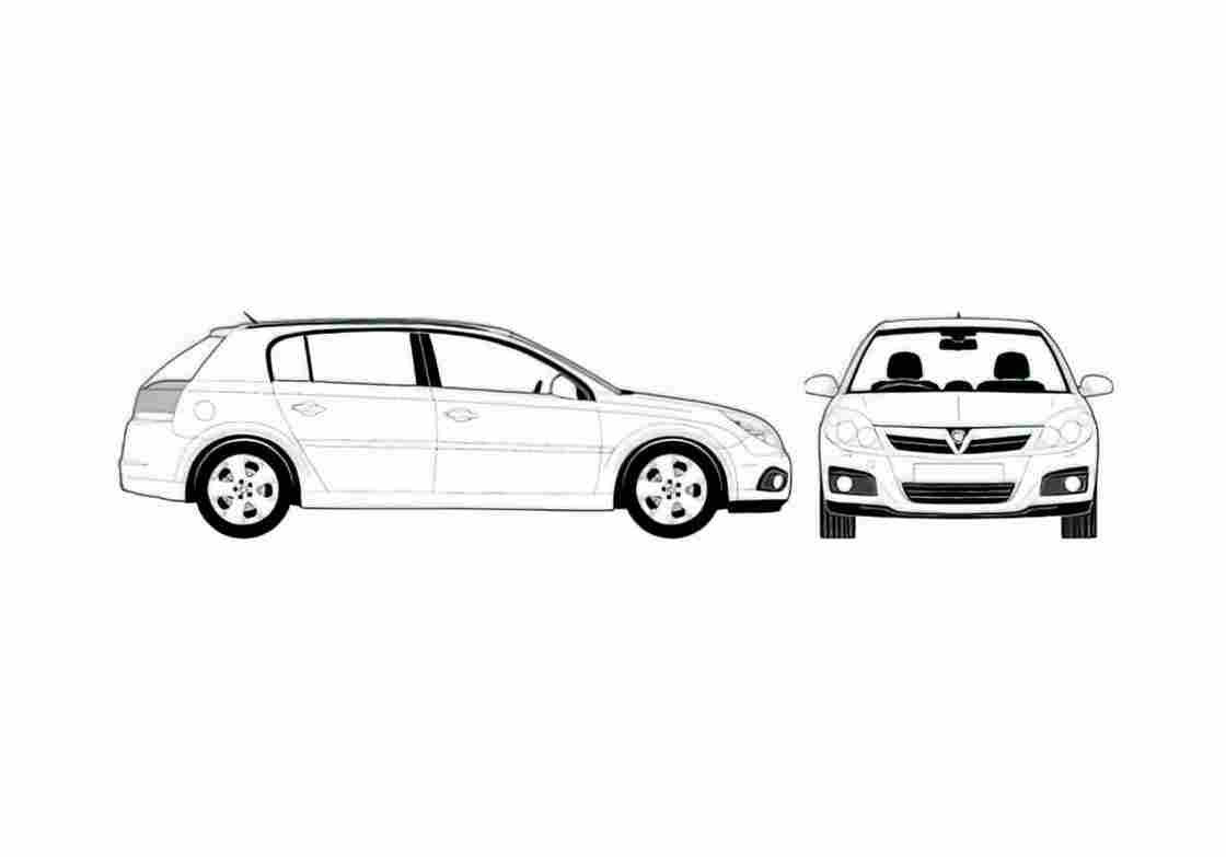 Blueprint Vauxhall Signum Hatchback 2007 A4 Photo Print