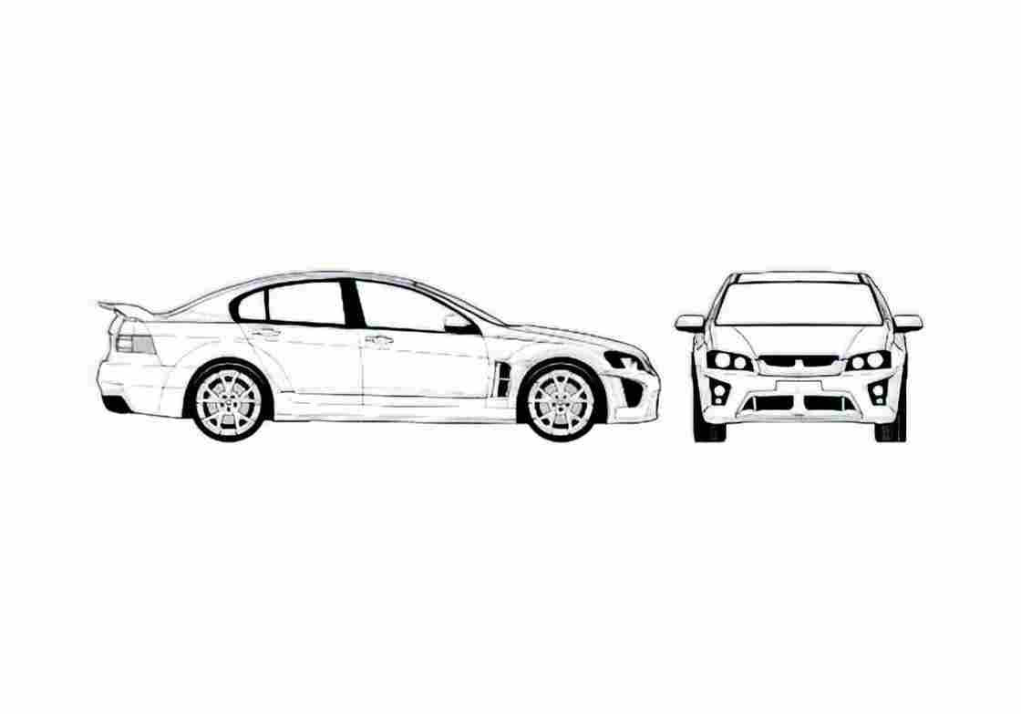Blueprint Vauxhall VXR8 60i Sedan 2007 A4 Photo Print
