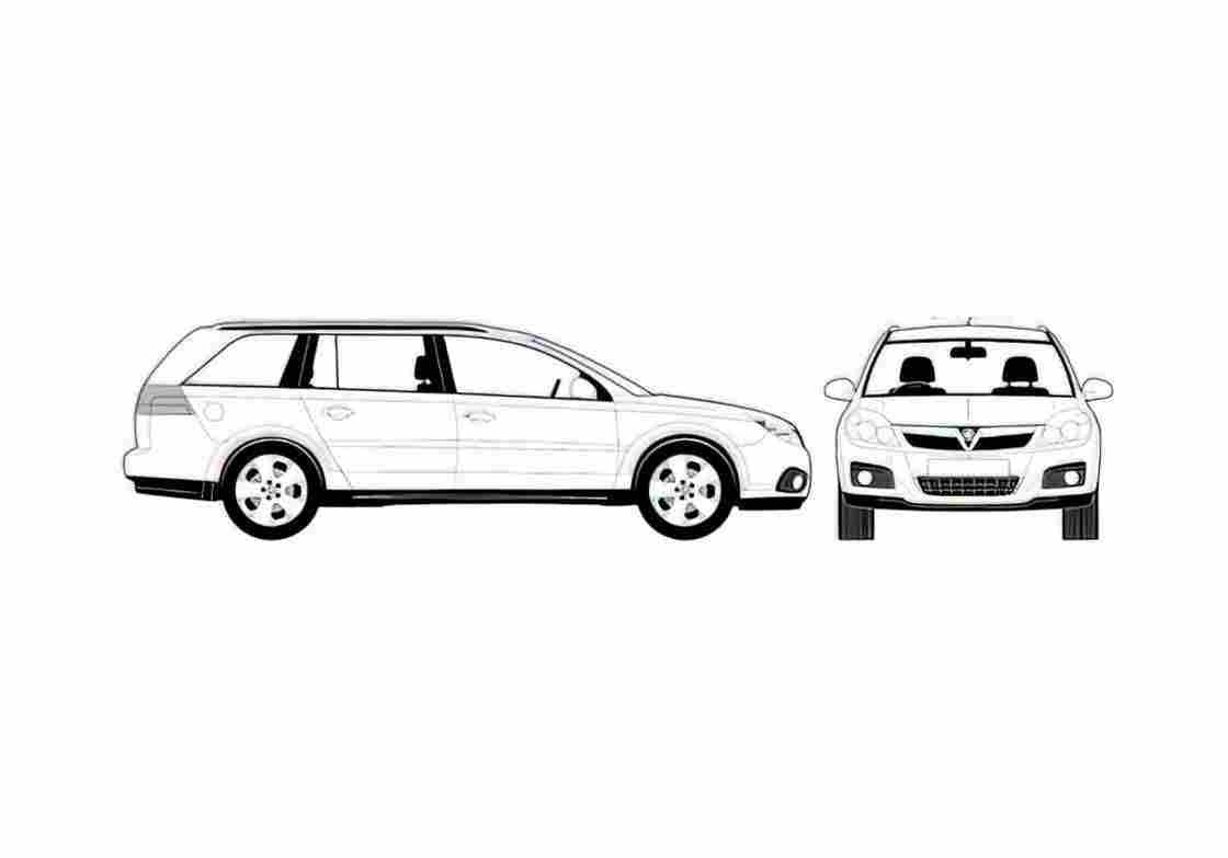 Blueprint Vauxhall Vectra Estate Wagon 2007 A4 Photo Print