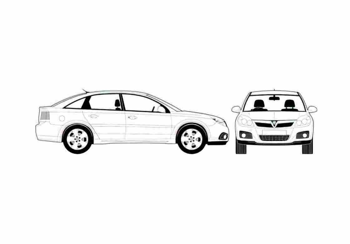 Blueprint Vauxhall Vectra Hatchback 2007 A4 Photo Print