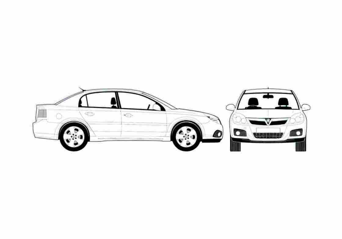 Blueprint Vauxhall Vectra Sedan 2007 A4 Photo Print