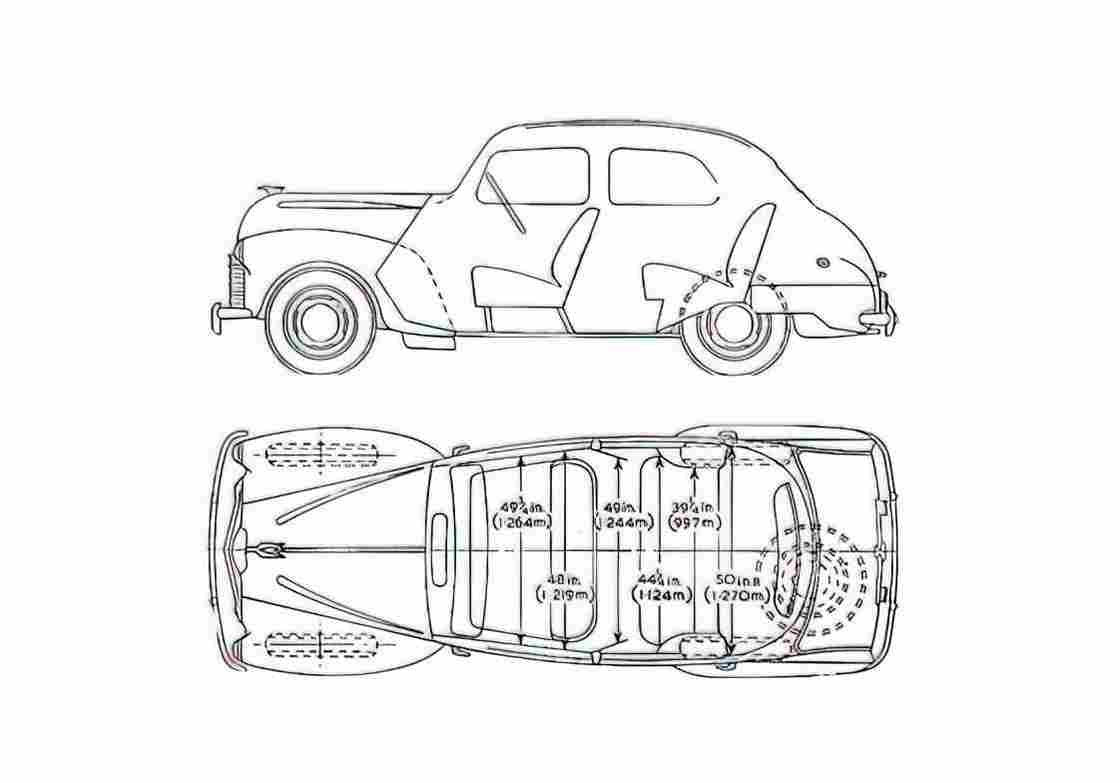 Blueprint Vauxhall Velox Sedan 1949 A4 Photo Print