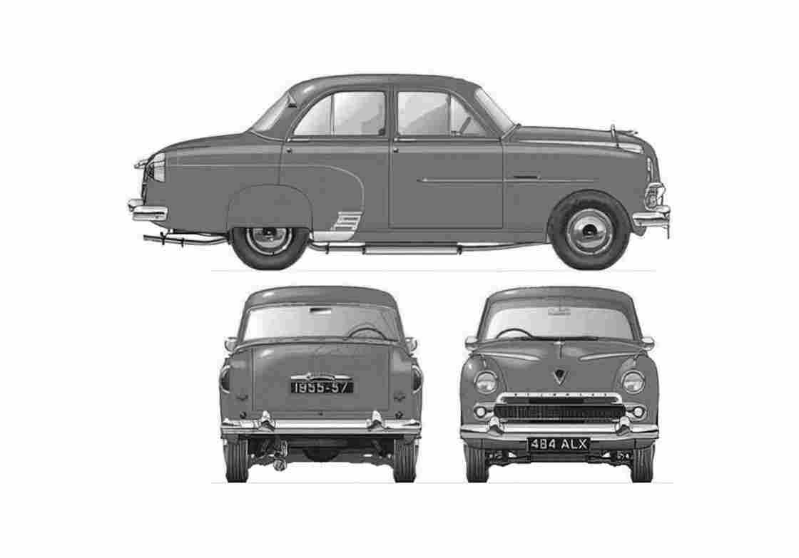 Blueprint Vauxhall Velox Series E Sedan 1955 A4 Photo Print