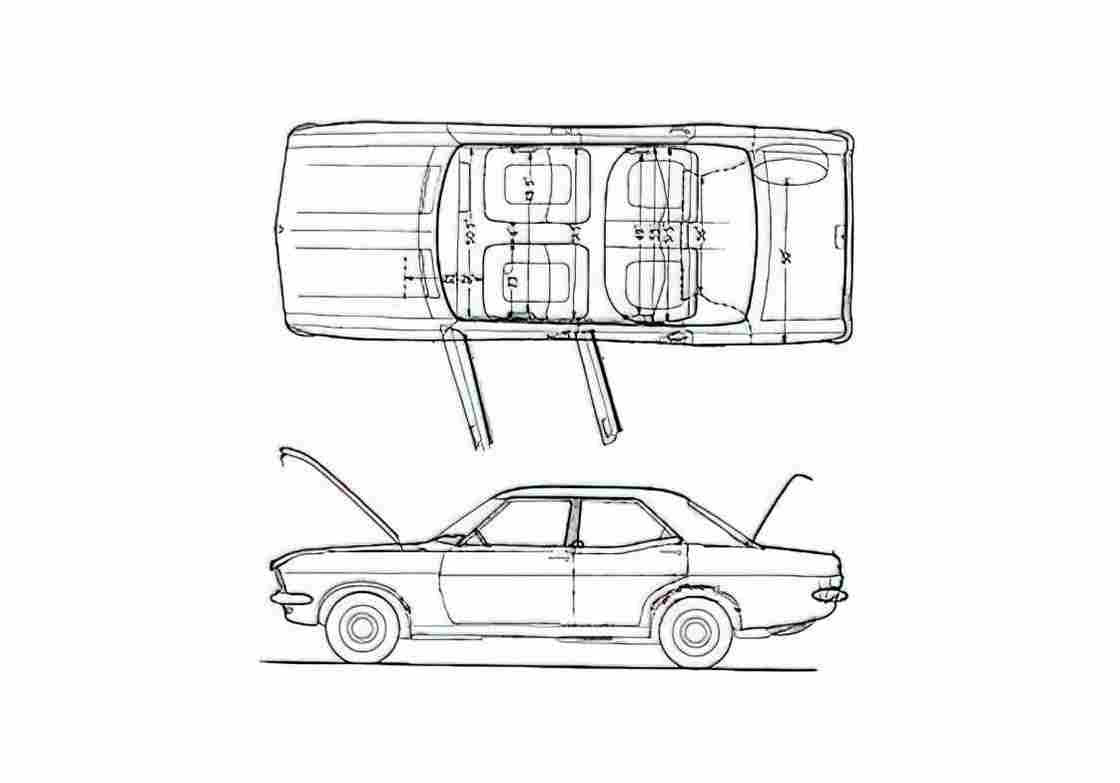 Blueprint Vauxhall Victor FD 2000 Sedan 1967 A4 Photo Print