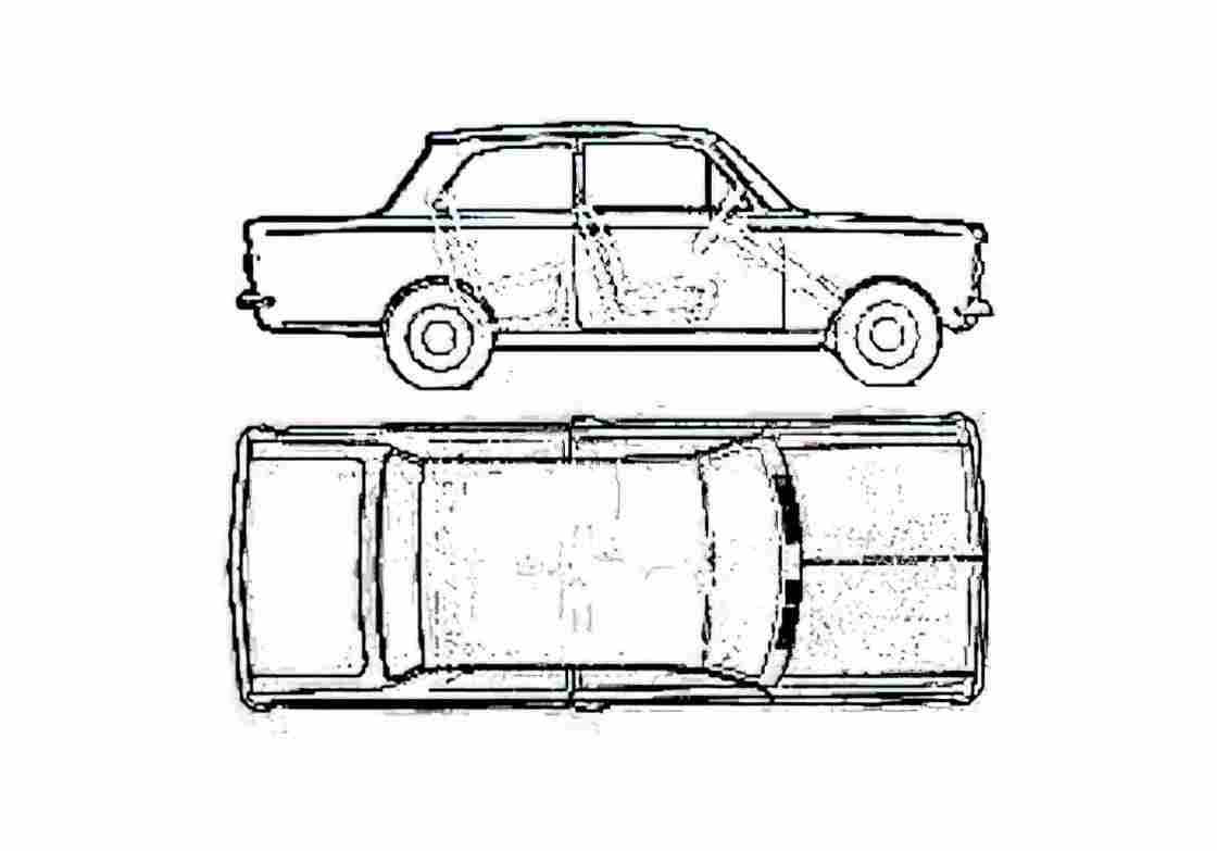 Blueprint Vauxhall Viva HA Sedan 1963 A4 Photo Print