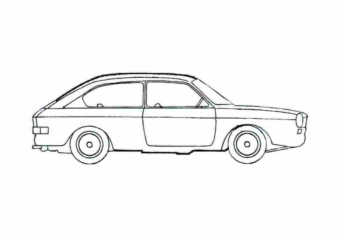Blueprint Volkswagen 411 2 door Coupe 1968 A4 Photo Print