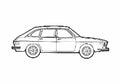 Blueprint Volkswagen 412 4 door Hatchback 1973 A4 Photo Print