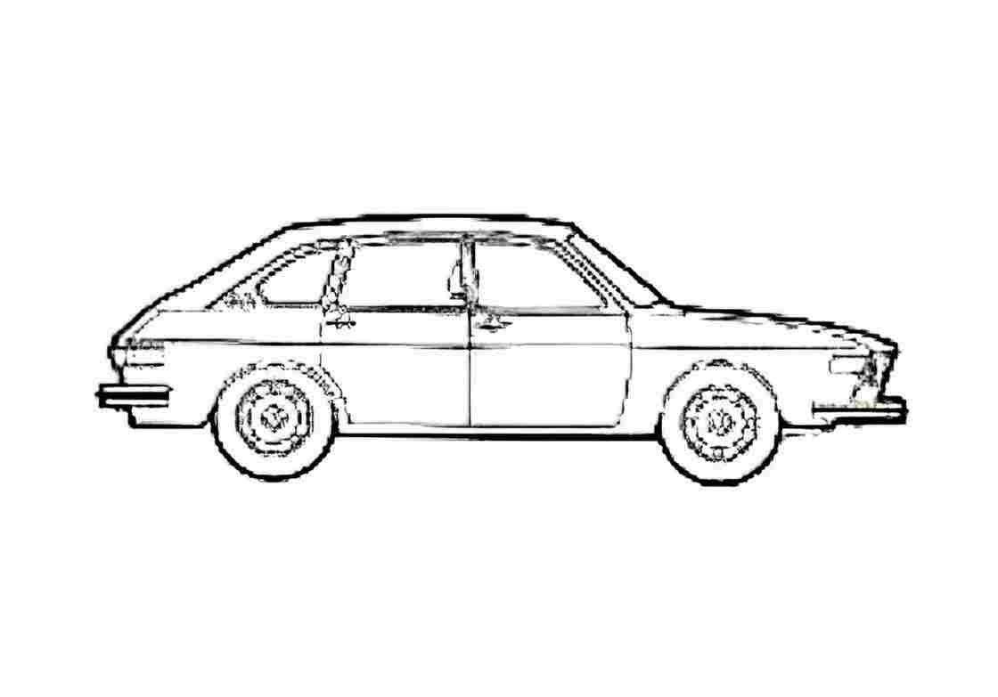Blueprint Volkswagen 412 4 door Hatchback 1973 A4 Photo Print