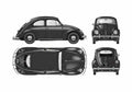 Blueprint Volkswagen Beetle 1200 Coupe 1955 A4 Photo Print