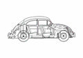 Blueprint Volkswagen Beetle 1200 Hatchback 1964 A4 Photo Print