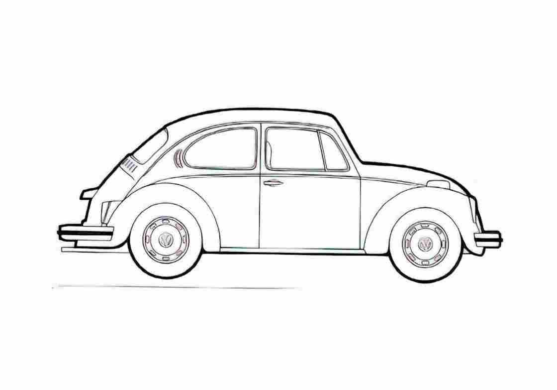 Blueprint Volkswagen Beetle 1200 Hatchback 1978 A4 Photo Print